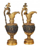A PAIR OF VICTORIAN BRONZE GAR