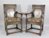 A pair of Victorian carved and