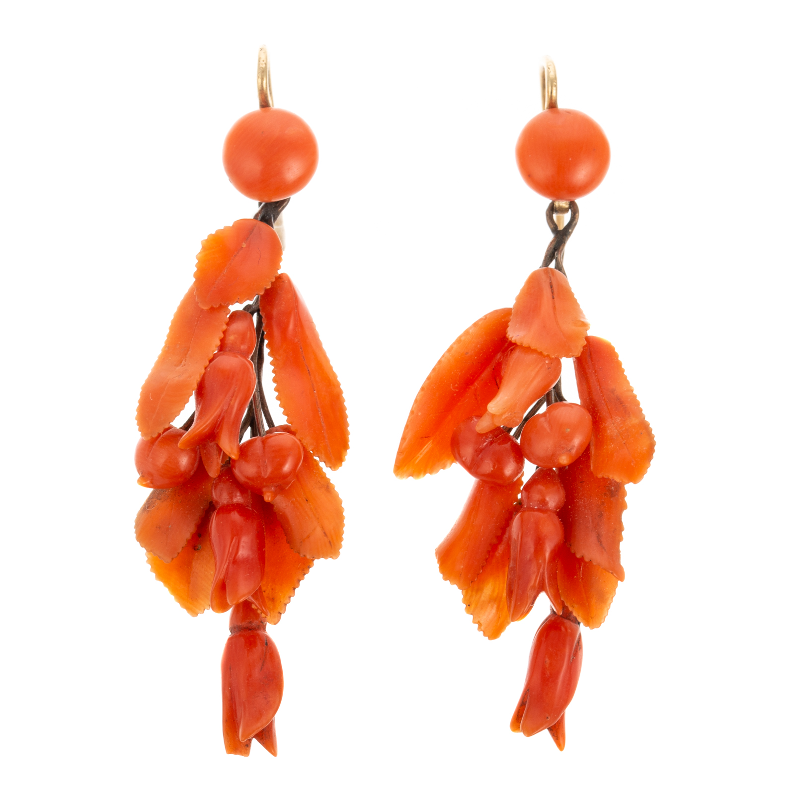 A PAIR OF VICTORIAN CARVED CORAL