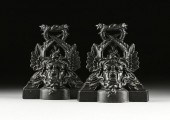 A PAIR OF VICTORIAN CAST IRON