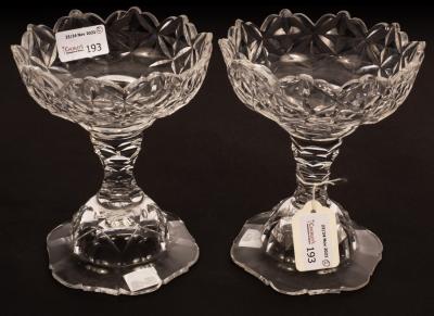 A pair of Victorian cut glass