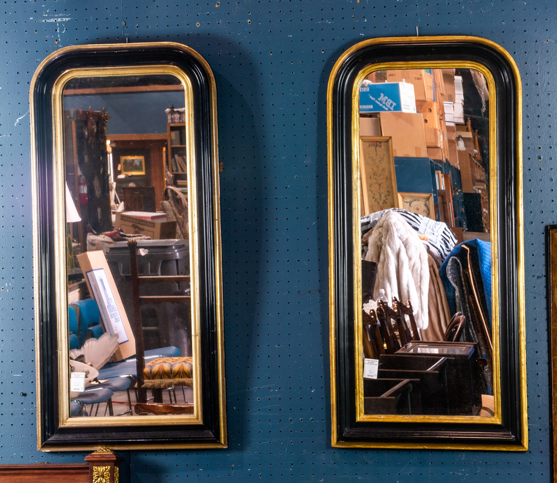 A PAIR OF VICTORIAN EBONIZED AND