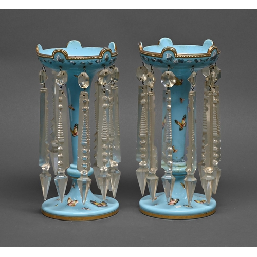 A pair of Victorian enamelled