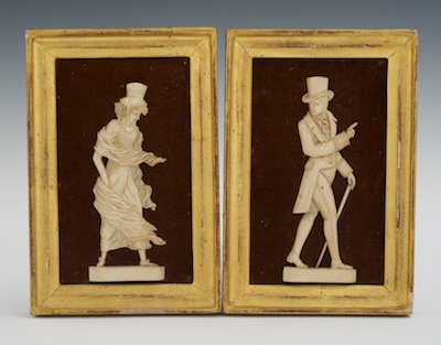A Pair of Victorian Framed Carvings