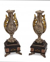 A PAIR OF VICTORIAN GARNITURE