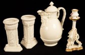 A pair of Victorian Parian cyl