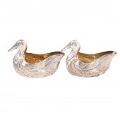 A PAIR OF VICTORIAN SILVER DUC
