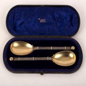 A pair of Victorian silver and