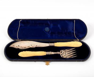 A pair of Victorian silver fish