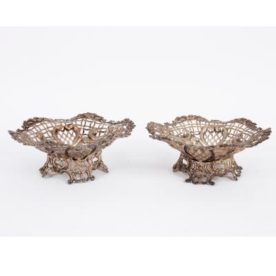 A pair of Victorian silver
