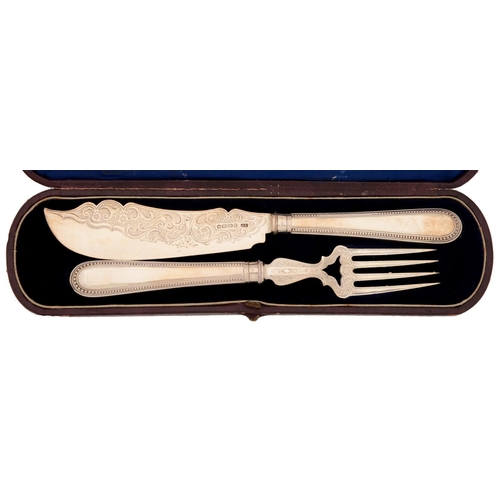A pair of Victorian silver fisher