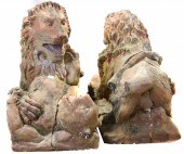 A PAIR OF VICTORIAN TERRA COTT