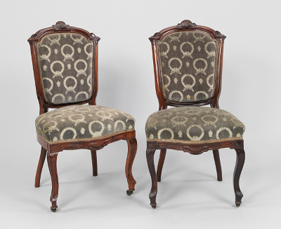 A Pair of Victorian Walnut Parlor