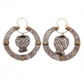 A PAIR OF VICTORIAN WOVEN HAIR