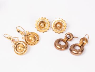 A pair of Victorian yellow metal