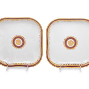 A Pair of Vienna Porcelain Square