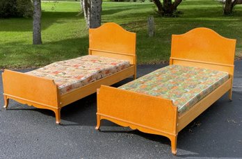 A pair of vintage birdseye maple