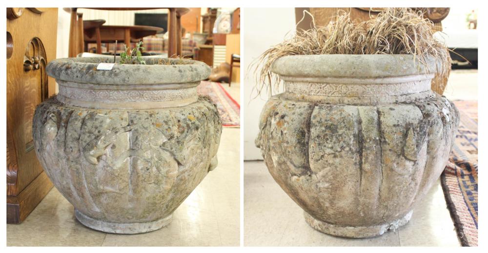 A PAIR OF VINTAGE CAST CONCRETE