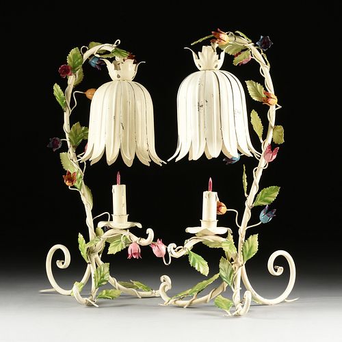 A PAIR OF VINTAGE ITALIAN WHITE AND