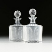 A PAIR OF VINTAGE LALIQUE DECA