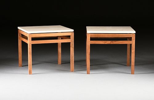 A PAIR OF VINTAGE MODERN MARBLE