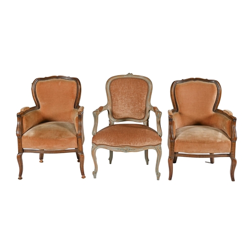 A pair of walnut stained beech