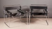 A PAIR OF 'WASSILY' BLACK LEAT