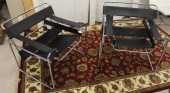A PAIR OF 'WASSILY' BLACK LEAT
