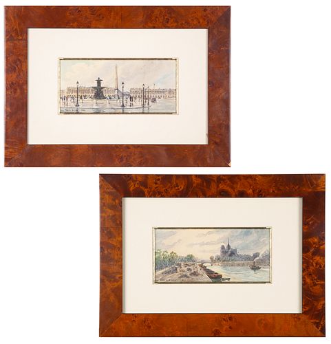 A PAIR OF WATERCOLOR DRAWINGS