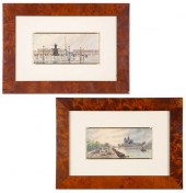 A PAIR OF WATERCOLOR DRAWINGS