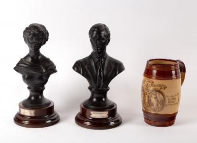 A pair of Wedgwood black basalt