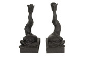 A PAIR OF WEDGWOOD BLACK BASAL