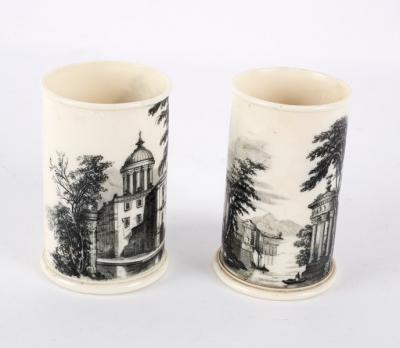 A pair of Wedgwood black printed