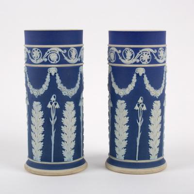 A pair of Wedgwood blue
