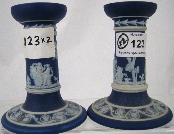 A pair of Wedgwood Dark Blue