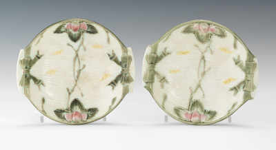 A Pair of Wedgwood Majolica Argenta