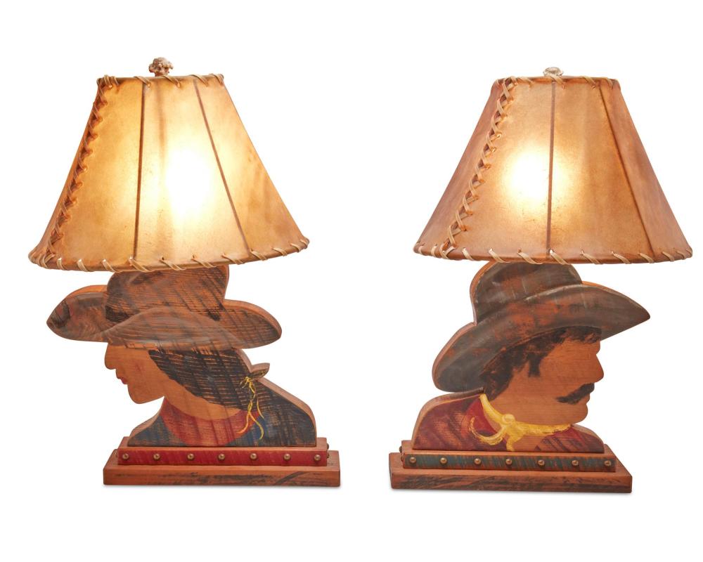 A PAIR OF WESTERN-THEMED TABLE