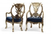A PAIR OF WHIMSICAL CARVED ANT