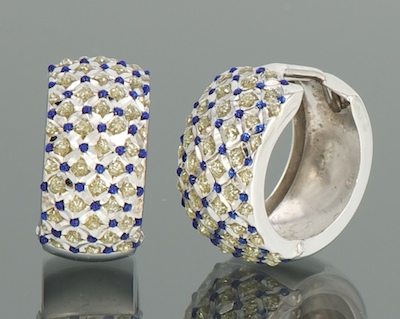 A Pair of White Gold Huggie