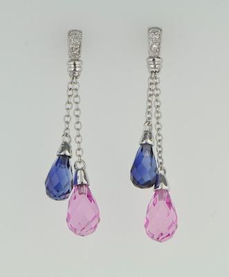 A Pair of White Gold, Diamond and