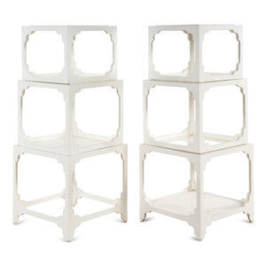 A Pair of White Lacquer-Finished