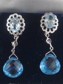 A pair of white metal (tests 9 ct