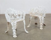 A PAIR OF WHITE PAINTED CAST I
