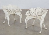 A PAIR OF WHITE PAINTED CAST I