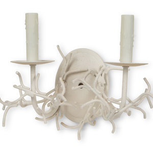 A Pair of White Painted Metal