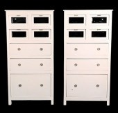A PAIR OF WHITE PAINTED CHESTS
