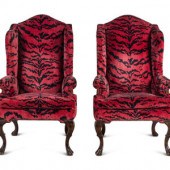 A Pair of Wingback Armchairs w