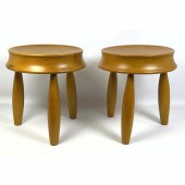 A pair of wood stools in the m
