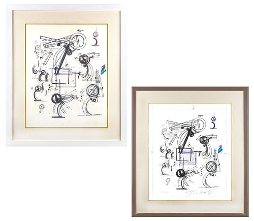 A PAIR OF WORKS ON PAPER BY JEAN