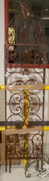 A PAIR OF WROUGHT IRON FILIGRE